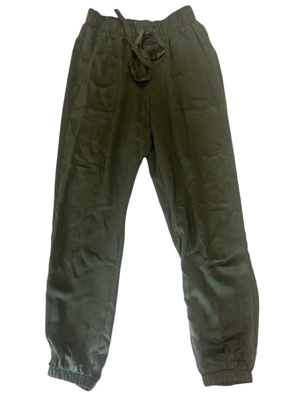 Have Olive Green Satin Lightweight Jogger Pants Size S